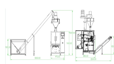 Powder Packing Machine Line technical drawing
